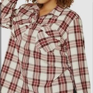 SANCTUARY BOYFRIEND FOR LIFE RENEGADE PLAID LONG SLEEVE BUTTON DOWN SHIRT SZ 2X